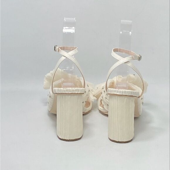 Loeffler Randall Camellia Pearl Rhinestone Bow Heel Sandals size 6.5 - Picture 5 of 13